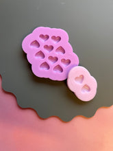 Load image into Gallery viewer, Mini heart silicone mould for resin & clay - pre domed effect/valentines mould