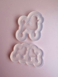 Poodle silhouette dog silicone mould