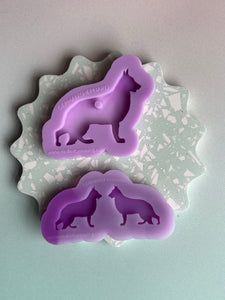 German shepherd silhouette dog silicone mould
