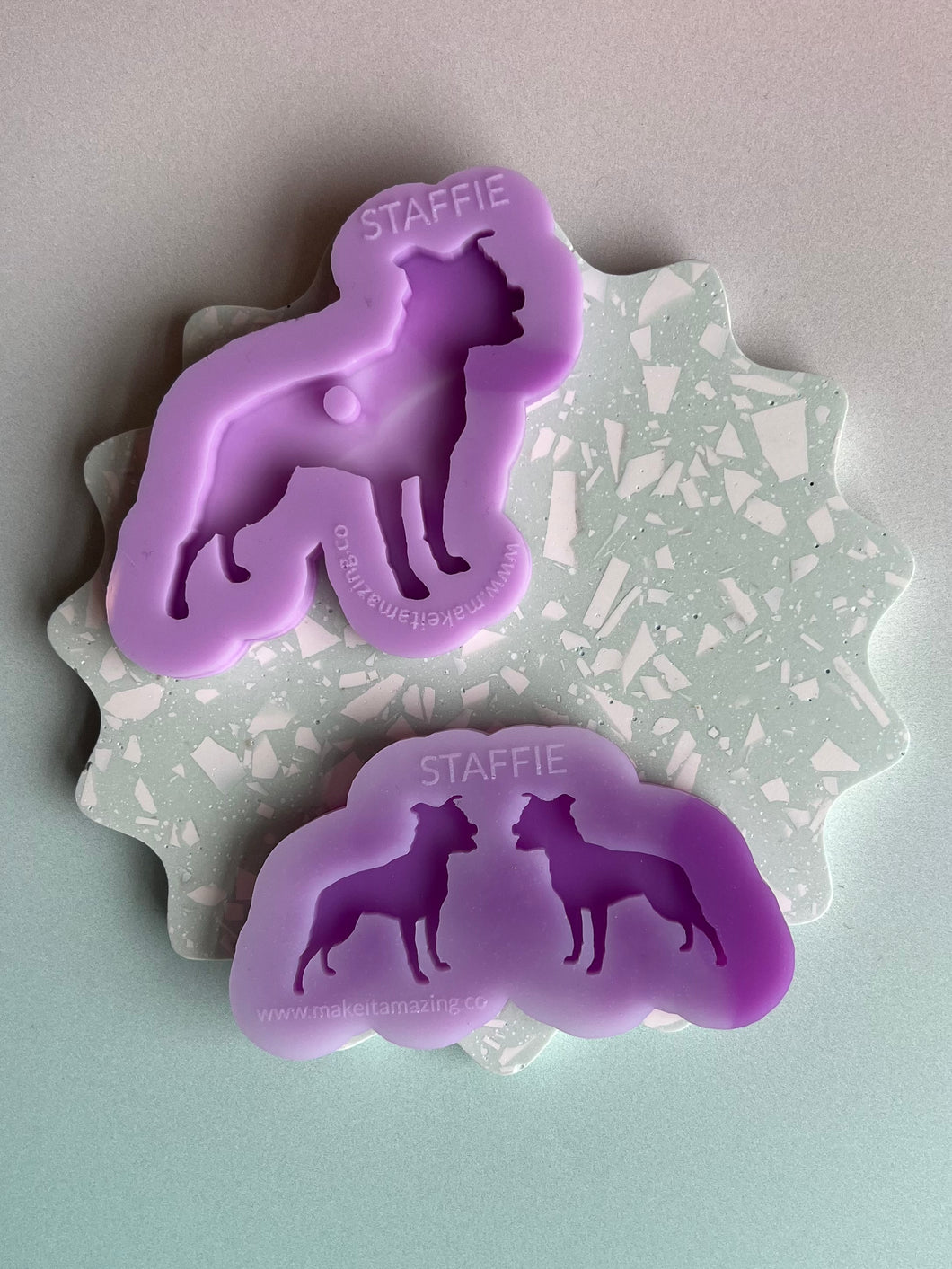 Staffie silhouette dog silicone mould