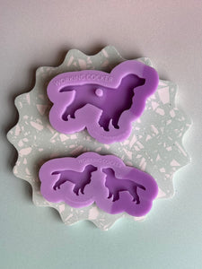 Working cocker silhouette dog silicone mould