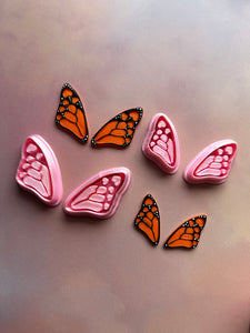 Heart shaped butterfly wing clay cutters