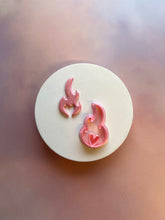 Load image into Gallery viewer, Heart flame polymer clay cutter
