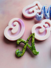Load image into Gallery viewer, FULL SET of 60s font alphabet Domed Silicone Moulds
