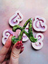 Load image into Gallery viewer, Single Domed 60s Font Alphabet Silicone Mould for resin key rings