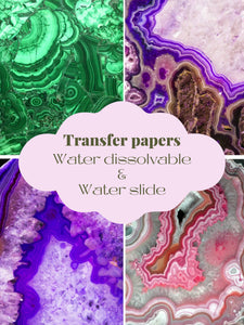Crystal/geode slice transfer sheets