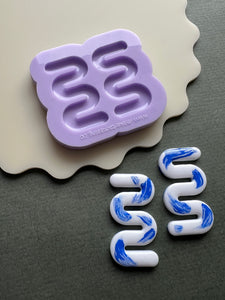 Domed wave (B) earring mould