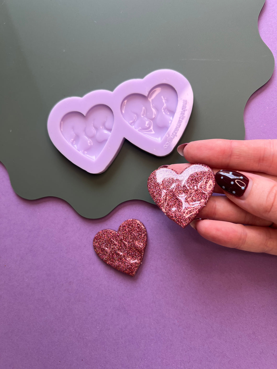 Pre domed flaming heart mould