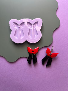 Pre domed bat bow hoop charm mould