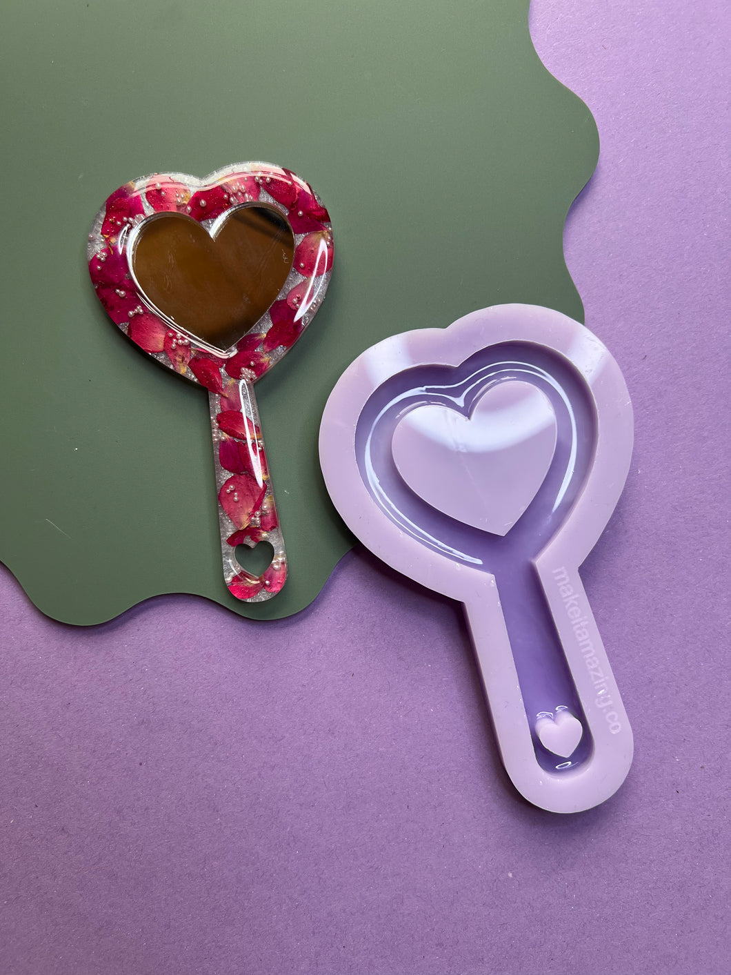 Heart charm mirror mould