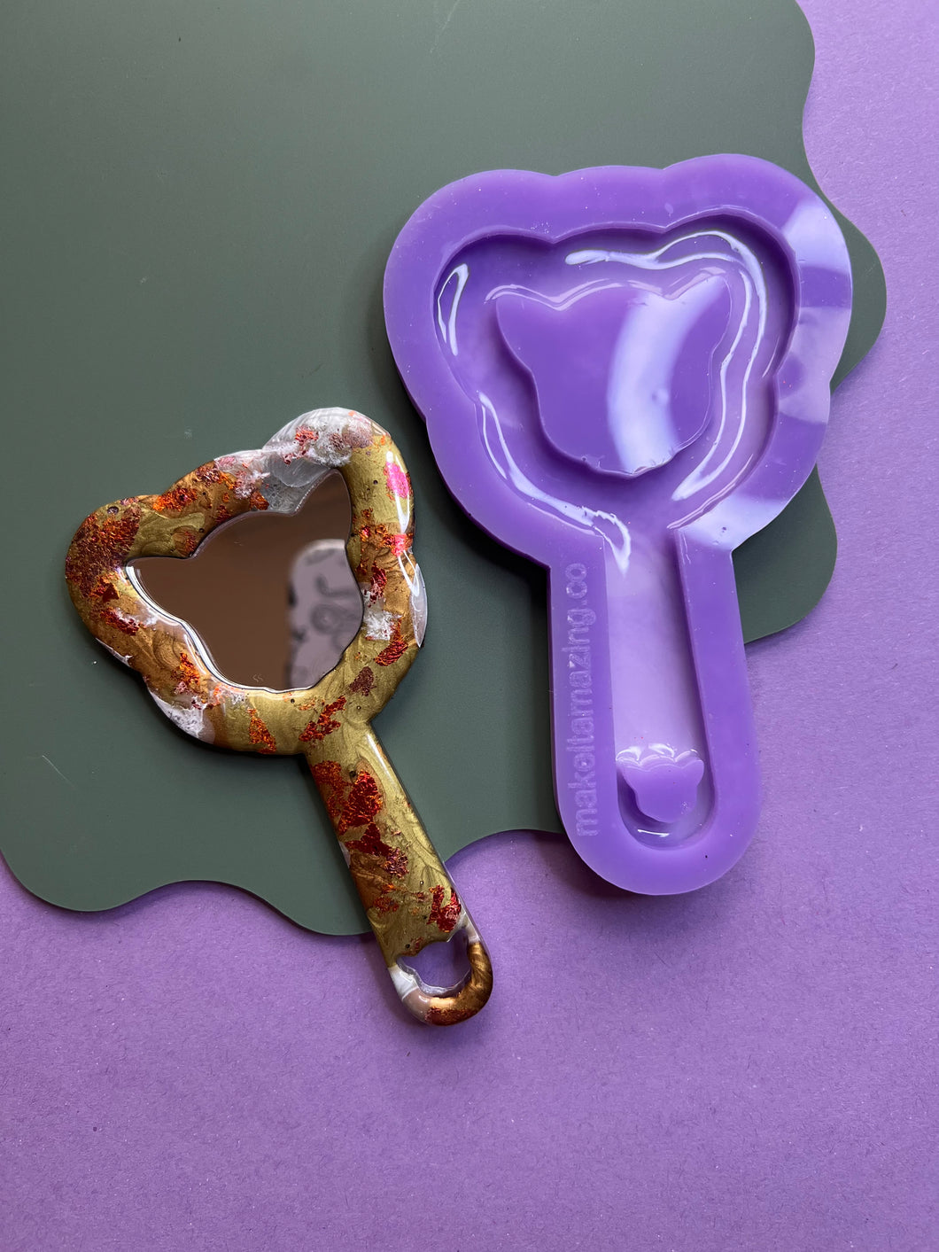 Cat charm mirror mould