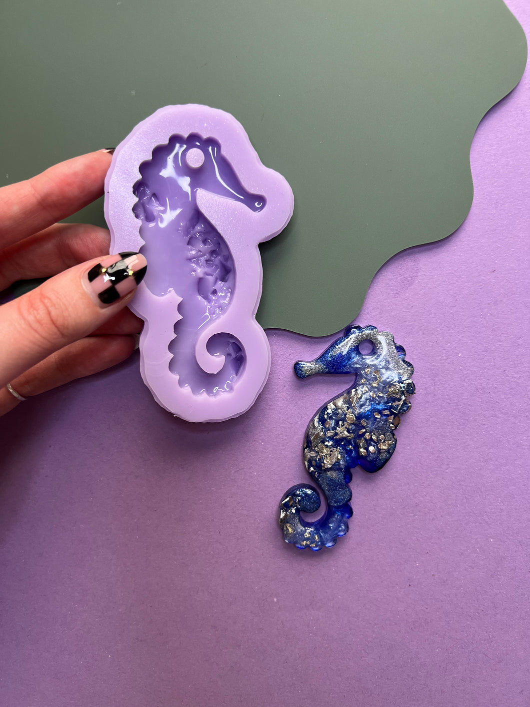 Seahorse geode texture mould