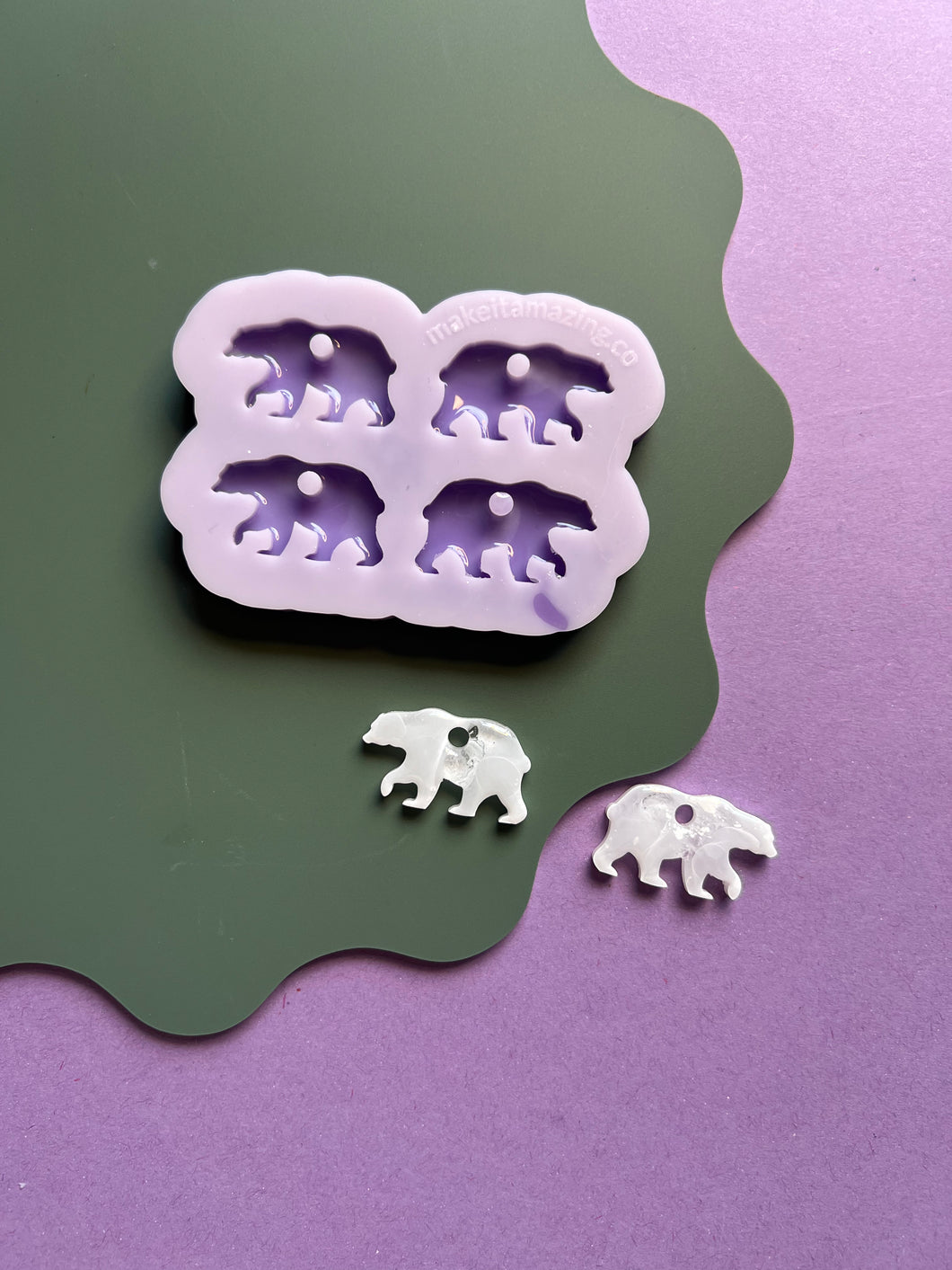 Polar bear hoop charm mould