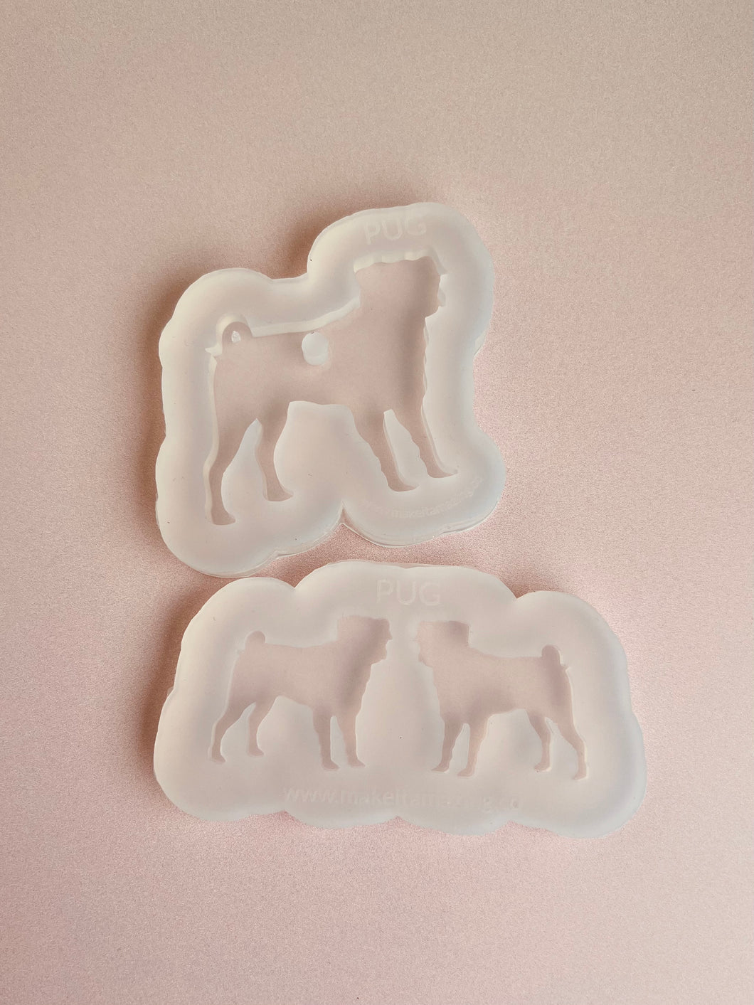 Pug silhouette dog silicone mould