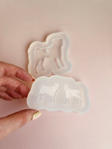 Pug silhouette dog silicone mould