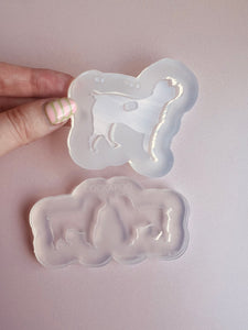 Cockapoo silhouette dog silicone mould