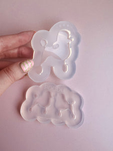 Poodle silhouette dog silicone mould