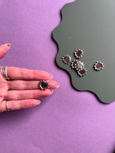 Load image into Gallery viewer, Silver decorative heart closed back bezels
