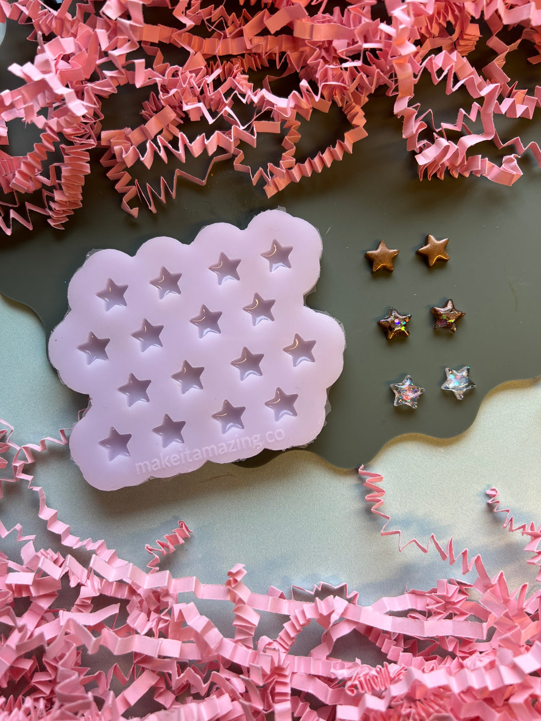 Domed mini star stud earring multi mould