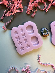 READY TO SHIP Domed snow globe earring mould