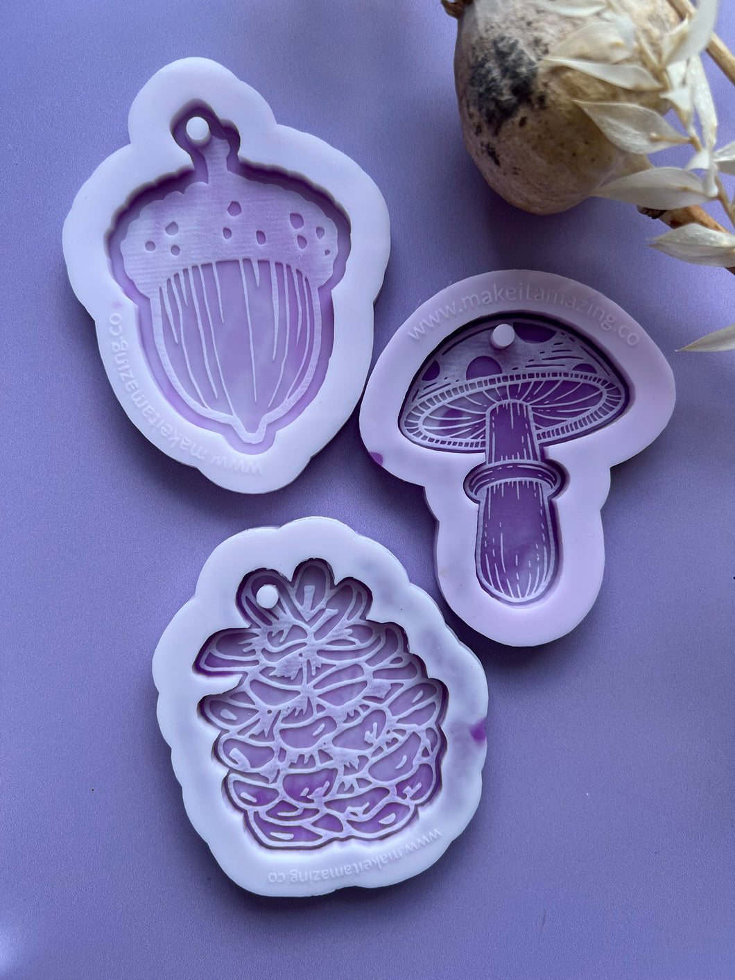 Woodland trio decoration moulds