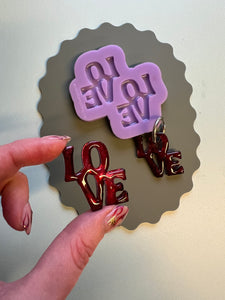 Domed love earring mould