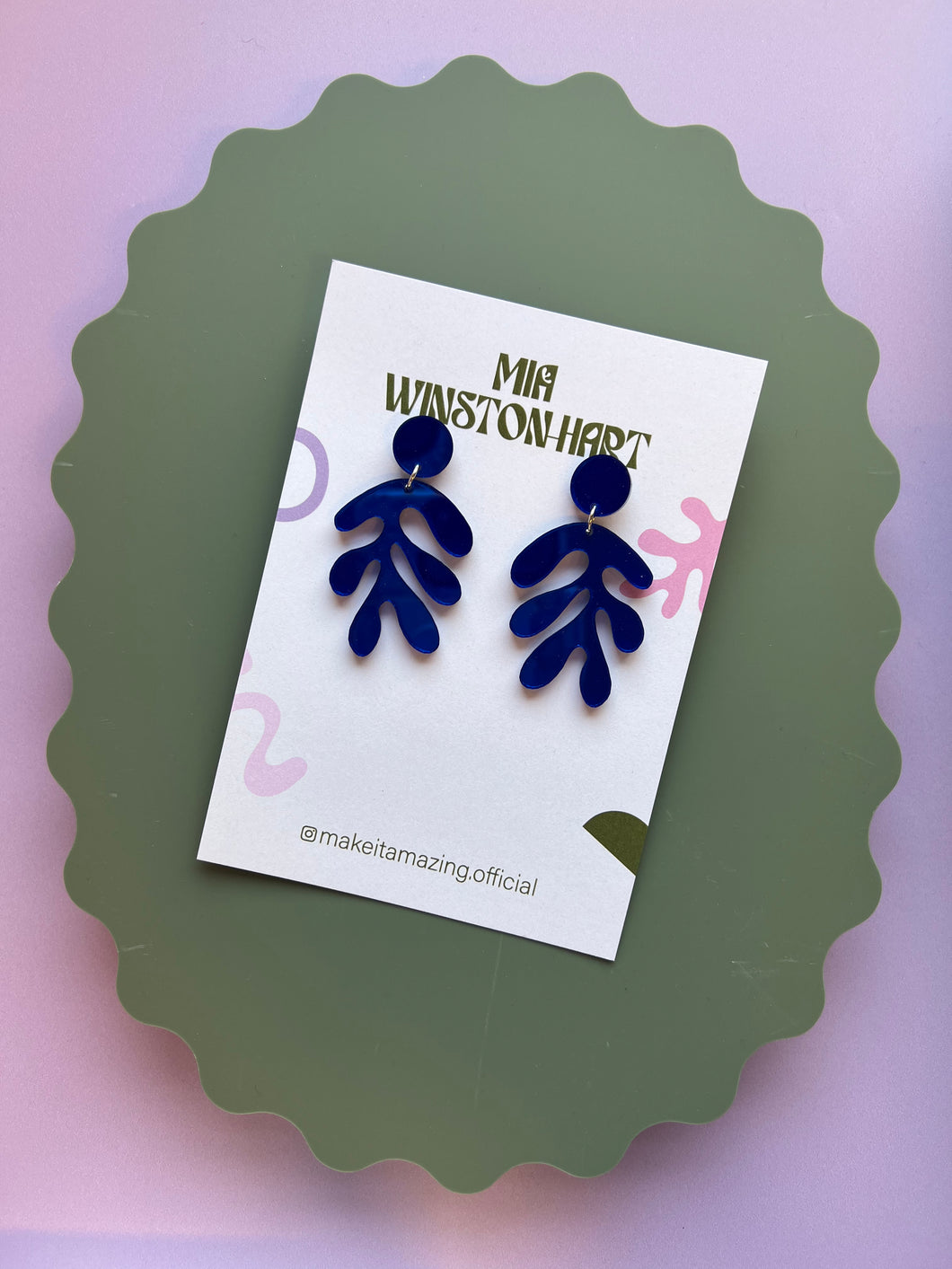 Matisse blue shape earrings