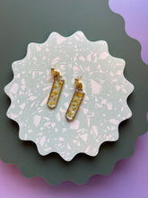 Load image into Gallery viewer, Yellow floral drop earrings
