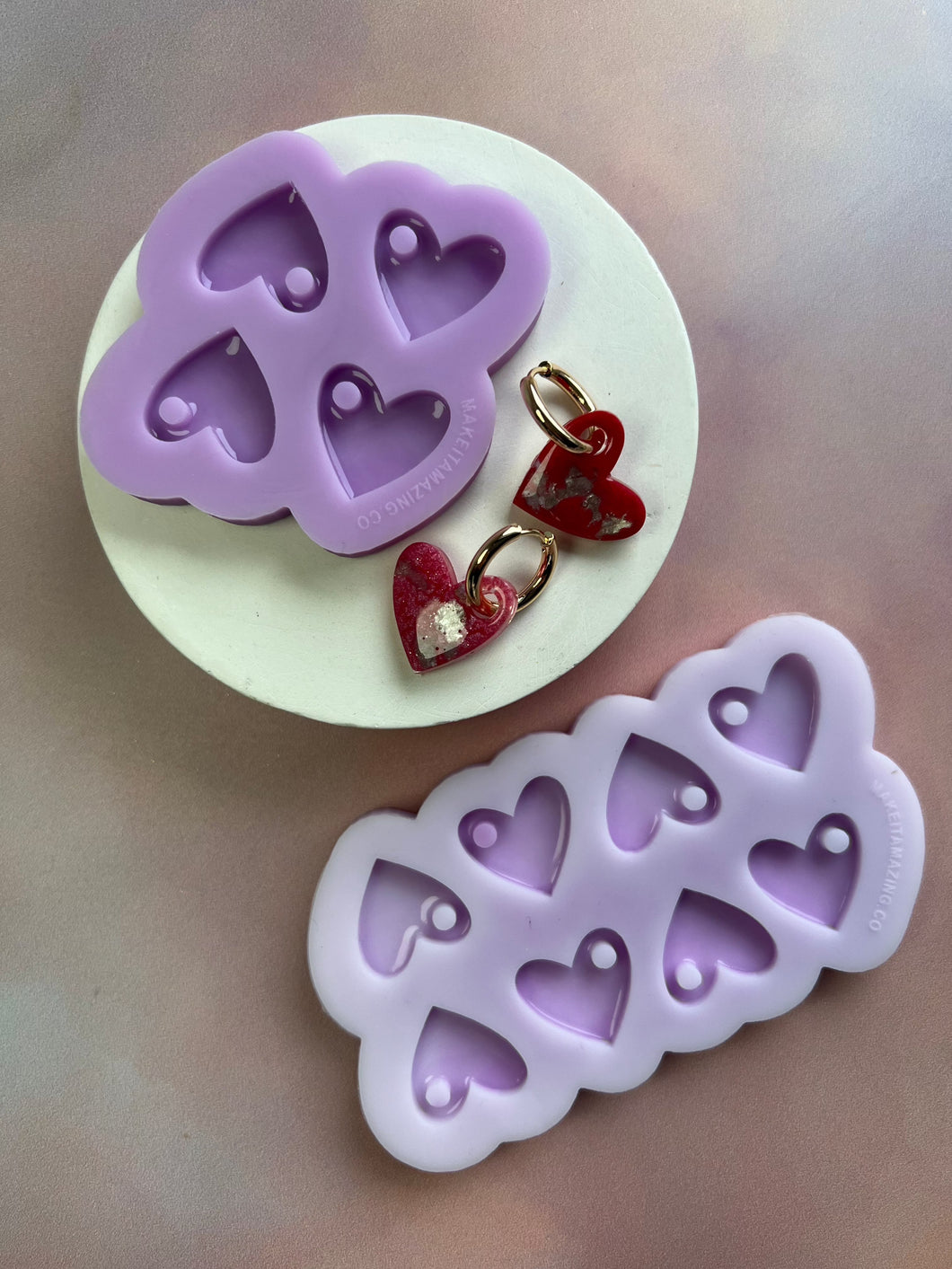 Domed heart hoop charm mould