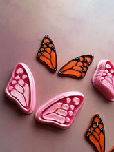 Load image into Gallery viewer, Heart shaped butterfly wing clay cutters

