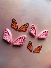 Load image into Gallery viewer, Heart shaped butterfly wing clay cutters
