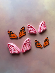 Heart shaped butterfly wing clay cutters