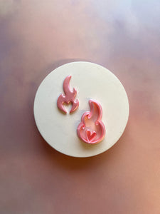 Heart flame polymer clay cutter
