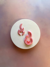 Load image into Gallery viewer, Heart flame polymer clay cutter
