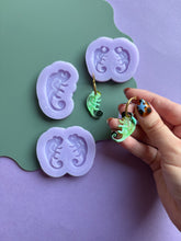 Load image into Gallery viewer, Domed &amp; Engraved Chameleon moulds - reptile moulds for resin jewellery
