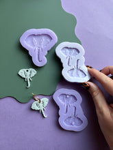 Load image into Gallery viewer, Domed &amp; Engraved Elephant moulds - Animal moulds for resin jewellery
