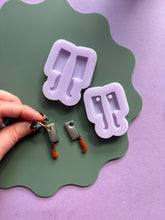 Load image into Gallery viewer, Meat cleaver domed and engraved mould - Halloween moulds for resin jewellery
