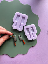 Load image into Gallery viewer, Meat cleaver domed and engraved mould - Halloween moulds for resin jewellery
