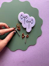 Load image into Gallery viewer, Kawaii Double axe mould - Weaponry moulds for resin jewellery
