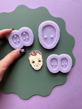 Load image into Gallery viewer, Creepy doll engraved mould - Halloween moulds for resin jewellery
