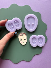 Load image into Gallery viewer, Creepy doll engraved mould - Halloween moulds for resin jewellery
