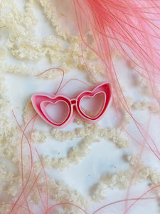 Heart shaped glasses clay cutter