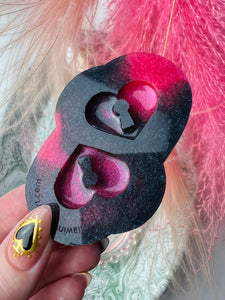 Heart lock pre domed silicone mould