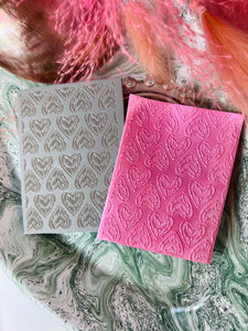Scandi heart repeat valentines texture mat