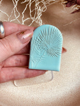 Load image into Gallery viewer, Palm fan debossing stamp for polymer clay
