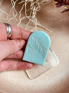 Palm leaf debossing stamp for polymer clay
