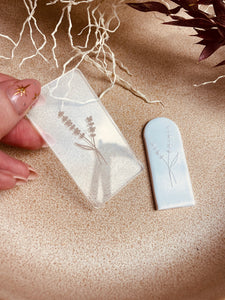 Lavender sprig debossing stamp for polymer clay